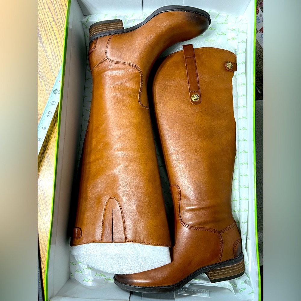 Sam Edelman Women’s Penny 2 Wide Calf Leather Riding Boot Whiskey Brown US 4